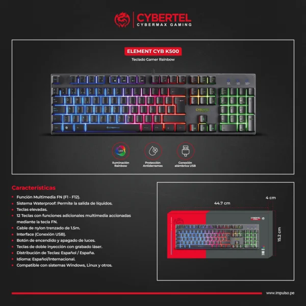 Teclado Cybertel Gamer Element K500