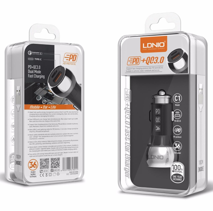Cigarrera LDNIO de Type-C a iPhone y USB 38W con Cable